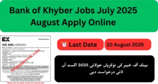 Bank of Khyber Jobs July 2025 August Apply Online