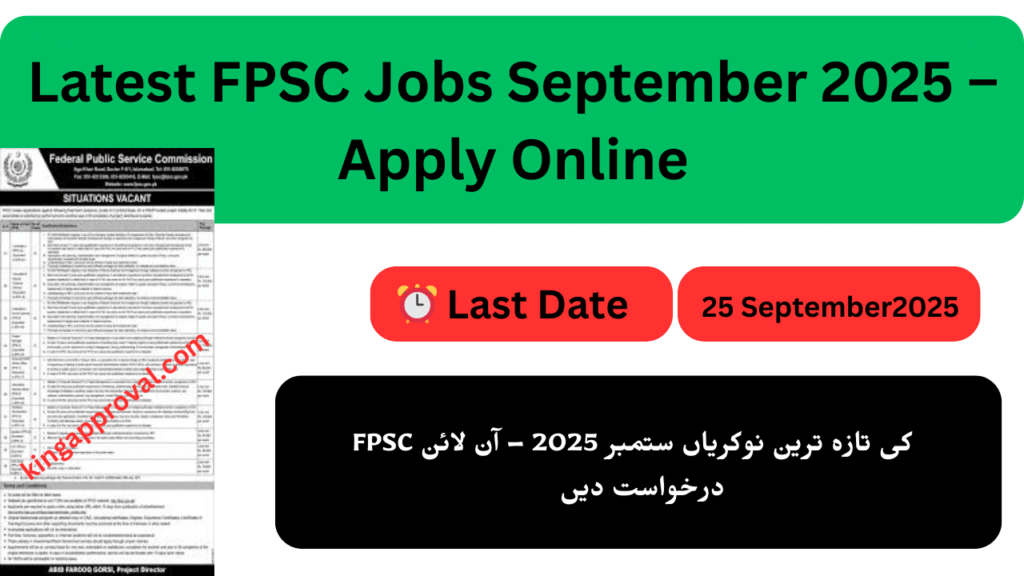 Latest FPSC Jobs September 2025 – Apply Online