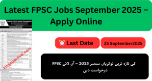 Latest FPSC Jobs September 2025 – Apply Online